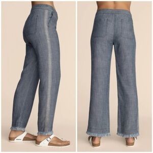 NWT Trina Turk Women's Filipe Frayed Chambray Pants- Indigo/Size 2
